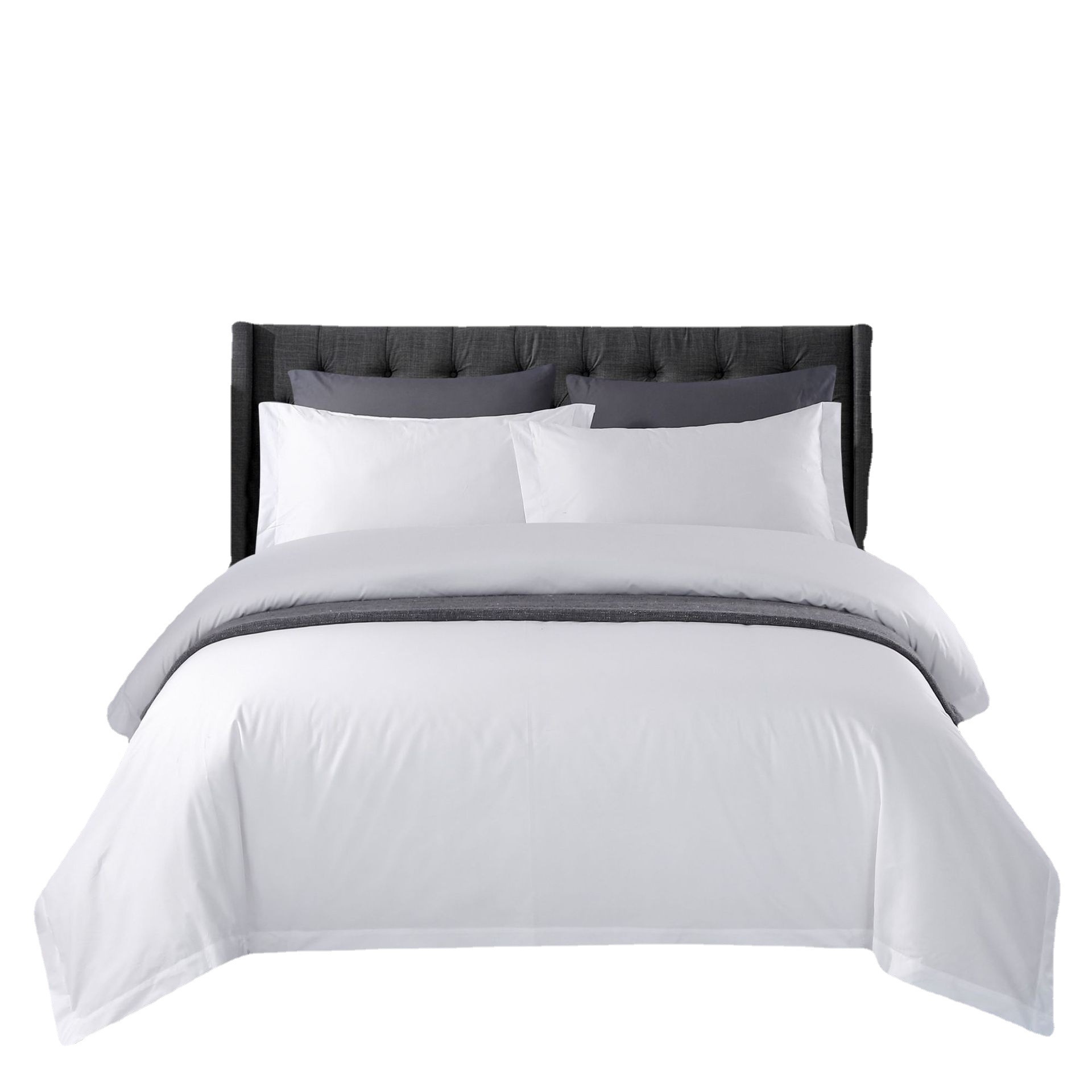 亚朵全季同款60支白色贡缎酒店布草酒店四件套民宿宾馆床上用品白底实物图