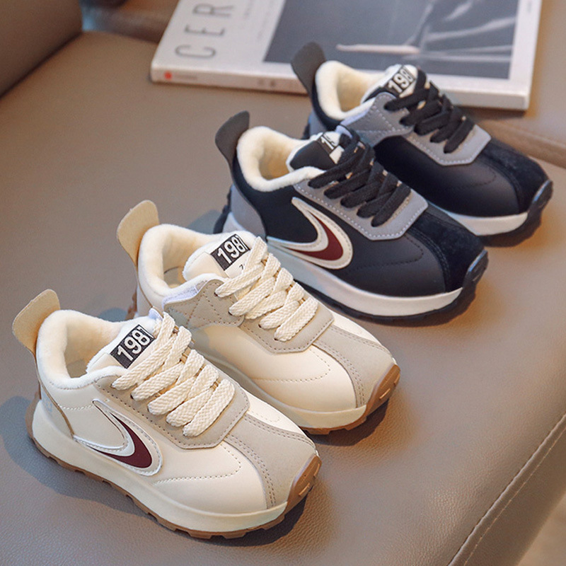 Girls Shoes Sports Shoes 2022 Spring New Children's Small White Shoes Large Children Plus Cotton Leisure Daddy Shoes details Picture
