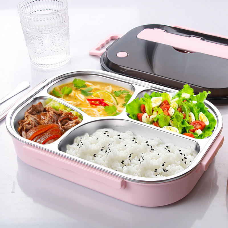Caja de almuerzo de acero inoxidable con aislamiento multicolor Item Picture