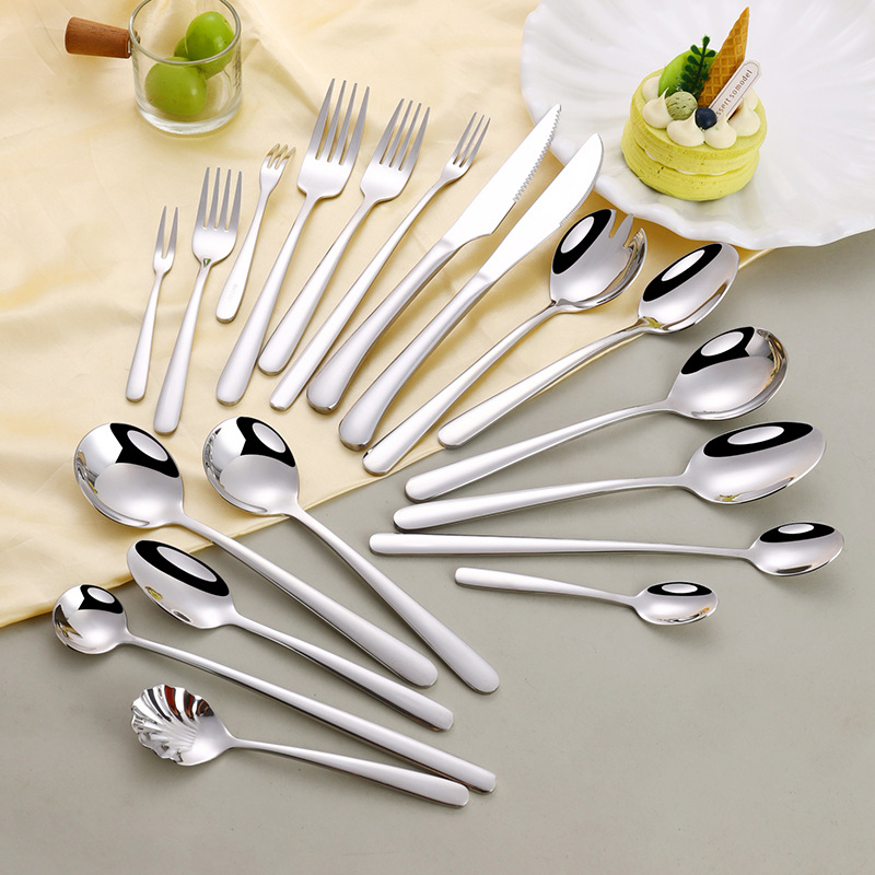 加厚304不锈钢餐具牛排刀叉套装西餐餐具优雅套装家用不锈钢勺叉