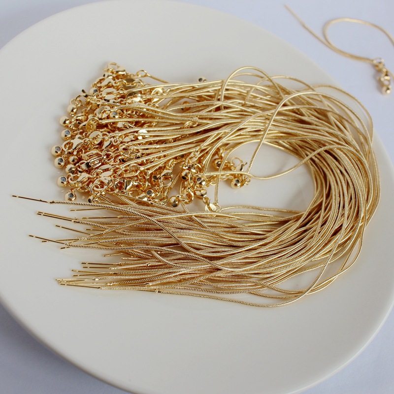 14K gold-plated color-preserving silicone snake bone universal adjustable bracelet diy handcrafted beaded bracelet semi-finished material details Picture