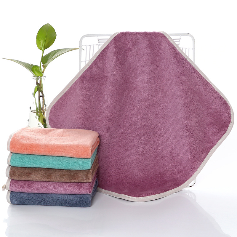 Fiber Youth School Wipe Face Towel Thickened Absorbent Square Towel Simple Plain Fiber Square Towel Manufacturers Wholesale Application Scenario