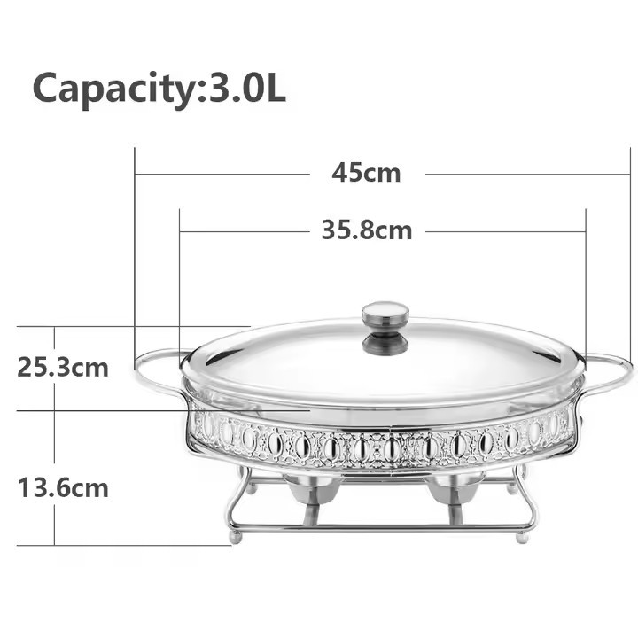 Buffet Glass Stove Buffi Stove Hotel Restaurant Alcohol Stove Golden Hot Pot Rack Heating Tableware Cross-Border Supply