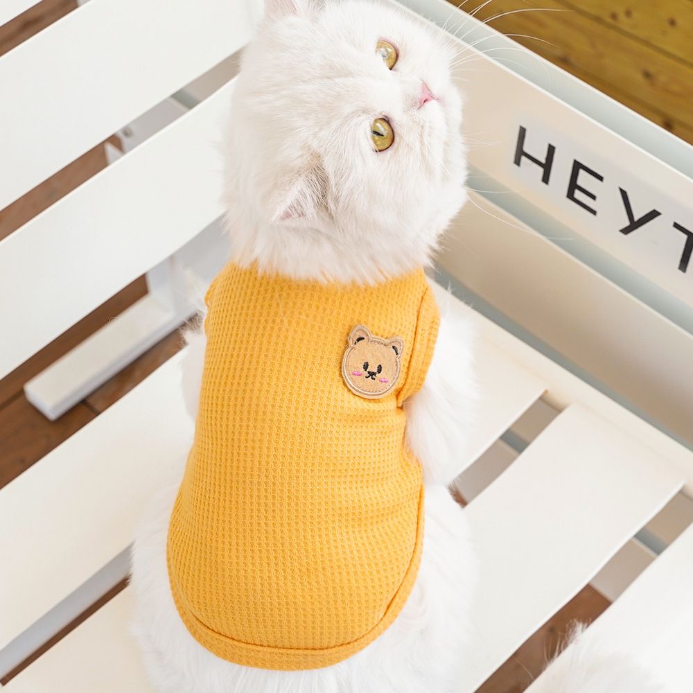 Pet clothing, Waffle bear summer vests, Teddy small and medium-sized dogs, cat and dog clothing manufacturers wholesale details Picture