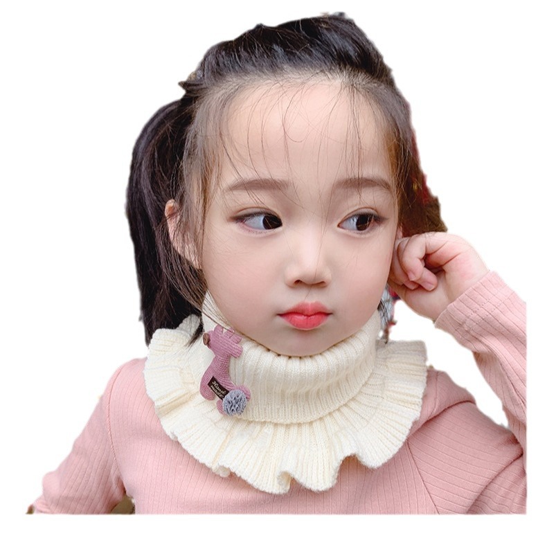 Children's knitted woolen cartoon small scarf for 2024 autumn and winter, cute and warm neck cover for baby neck protection Item Picture