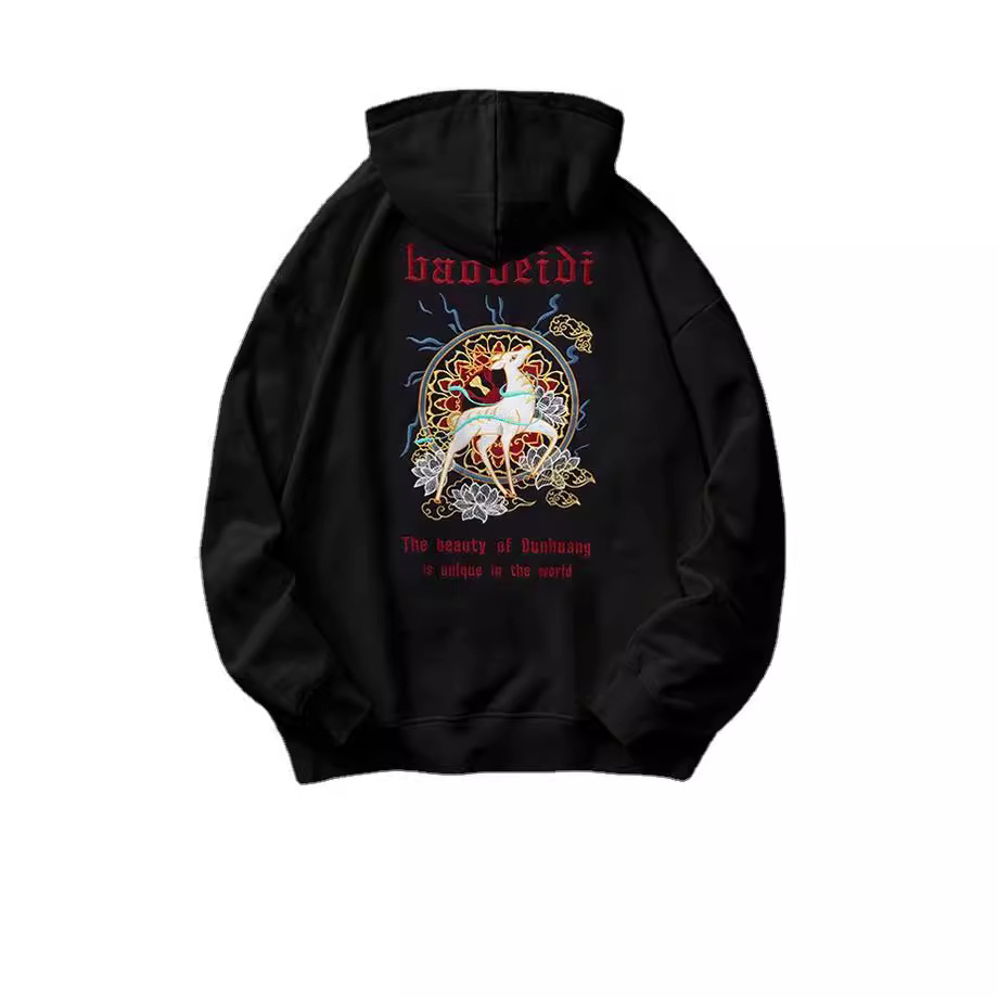 The new autumn and winter collection of heavy-duty embroidery hoodies, men's hooded shirts, large-sized men's pullovers and casual couple shirts from a trendy brand Item Picture