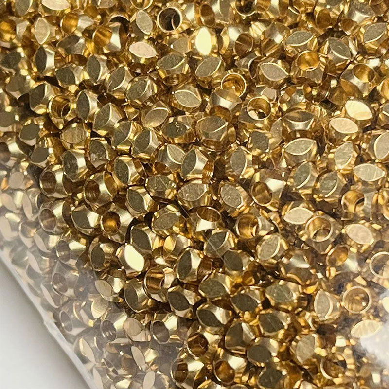 Diamond-shaped square beads 3*3*2.5mm loose bead assembly material, diy jewelry accessories, copper perforated bead string, eco-friendly metal beads Application Scenario