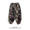 Cross-border wide-leg pants, men's capri pants, loose beach casual pants, Chinese-style shorts, printed Halon pants, Amazon Item Picture