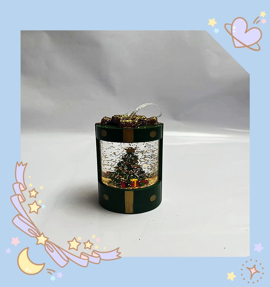 Christmas Circle Gift Bag Water Interior Characters Small Wind Lamp Tabletop Decoration Christmas Scene Layout Mall Decorations Application Scenario