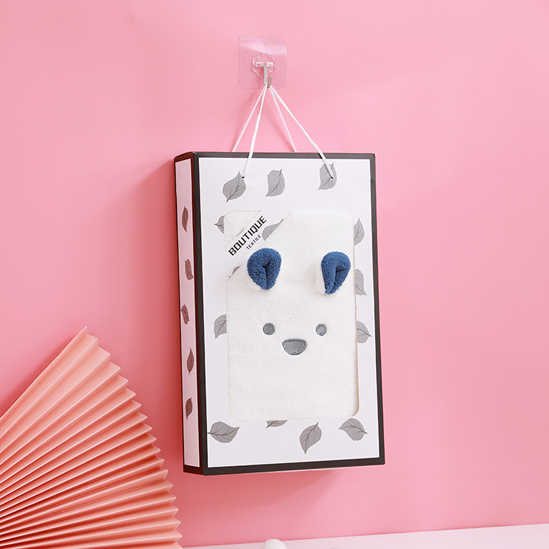 Coral Velvet Towel Bath Towel Gift Box Children's Towel Set With Gift Set Box Cute Bear Return Gift Application Scenario