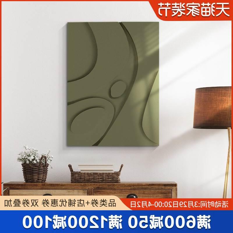 The designer's wabi-sabi style living room decorative painting, abstract hand-painted oil painting, three-dimensional wood carving wall installation art for the entrance hall and dining room details Picture