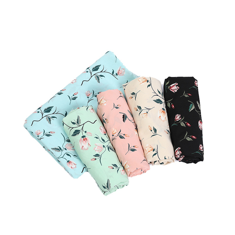 Four-sided elastic floral print fabric, beach pants, printed polyester fabric, fashionable dress fabric 100D four-sided elastic Item Picture