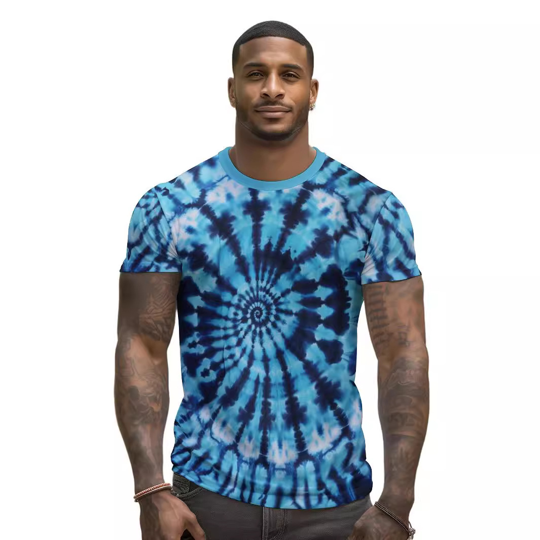 2024 Summer new cross-border European and American 3D printed loose men's short-sleeved T-shirt Item Picture