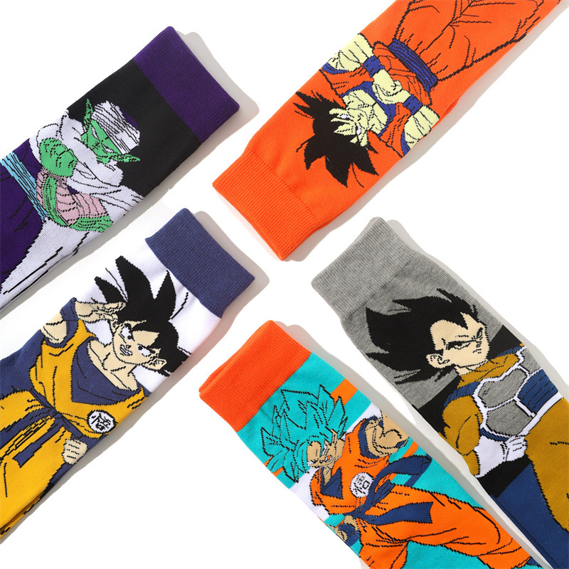 Dragon ball calcetines de maré de algodón europeo y americano calcetines de algodón de manga media son goku vegeta calcetines anime cross-borders skate calcetines Application Scenario