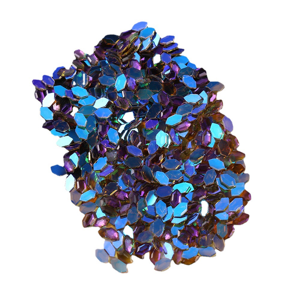 Self-owned brand Japanese-style transparent irregular-shaped glass nail drill, DIY nail art flat drill, hairpin, phone case accessory, exquisite Japanese-style nail drill 1 Item Picture