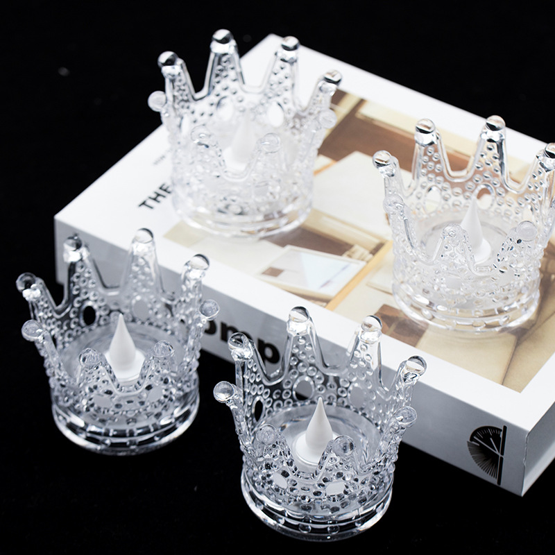 厂家批发 皇冠水滴芯LED电子蜡烛灯浪漫生日氛围灯家居婚庆装饰灯