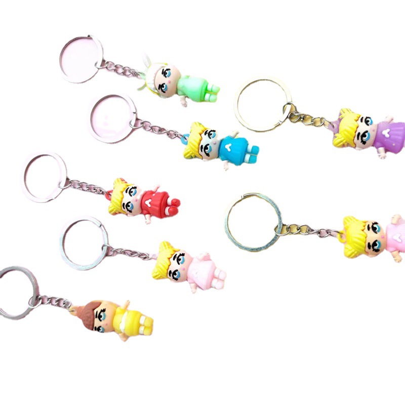 Factory Direct Sales Cute Cartoon Three-Dimensional Pvc Figure Creative Small Gift Student Bag Key Chain Pendant Item Picture