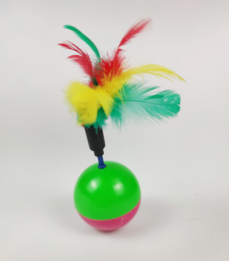 5.2cm Feather Doll Cat Toy Ball, a colorful feather doll interactive toy for playing with cats and relieving boredom details Picture