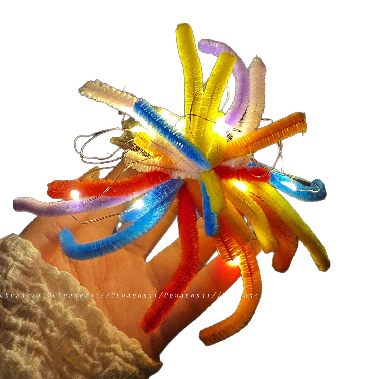 2025新款扭扭棒烟花发夹女高级感气质百搭发卡头饰中秋氛围感发饰白底实物图