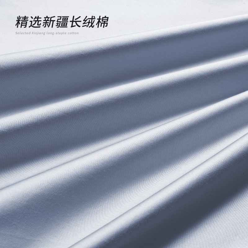 批发家纺60支长绒棉四件套秋冬全棉刺绣被套简约素色床上用品图