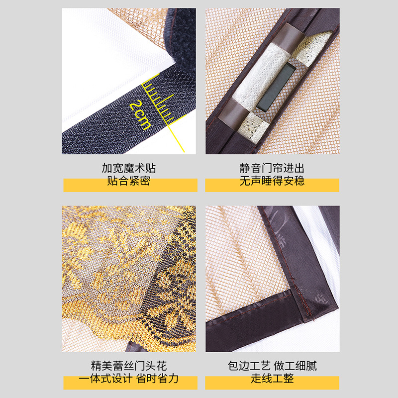 Wholesale magnetic soft screen doors, household summer encrypted mosquito-proof silent door curtains, screens, sand doors, Velcro door curtains, mosquito-proof details Picture