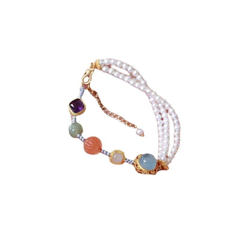 多宝编织手链/珠宝手串白底实物图