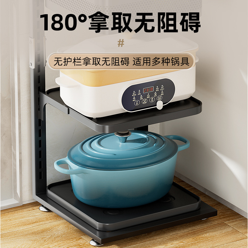 黑色放锅架/锅具收纳/不锈钢锅架/厨房用品/放锅架子/不锈钢置物架/黑色放锅架产品图
