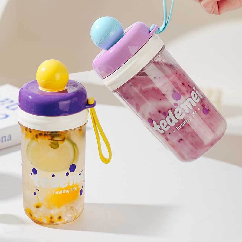 Summer water cup, high appearance level, simple hand-held water cup, straw cup, large capacity tritan tea brewing cup, sports water cup details Picture