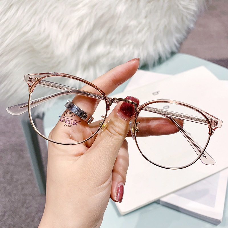 10209新款半金属眼镜框防蓝光眼镜平光镜无度数厂家批发跨镜镜架详情图3