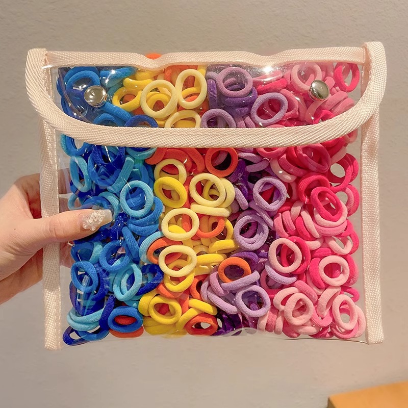 Anillo de pelo para niños elástico de alta elasticidad trenza el pelo no daña el cabello bebé atar la cabeza cordón influencer 2025 nuevo estilo cuerda de pelo fundas de cuero details Picture