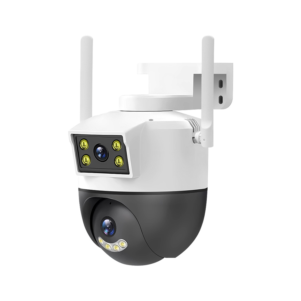 双目摄像头枪头联动手机远程家用室内外高清夜视360度防水智能监图