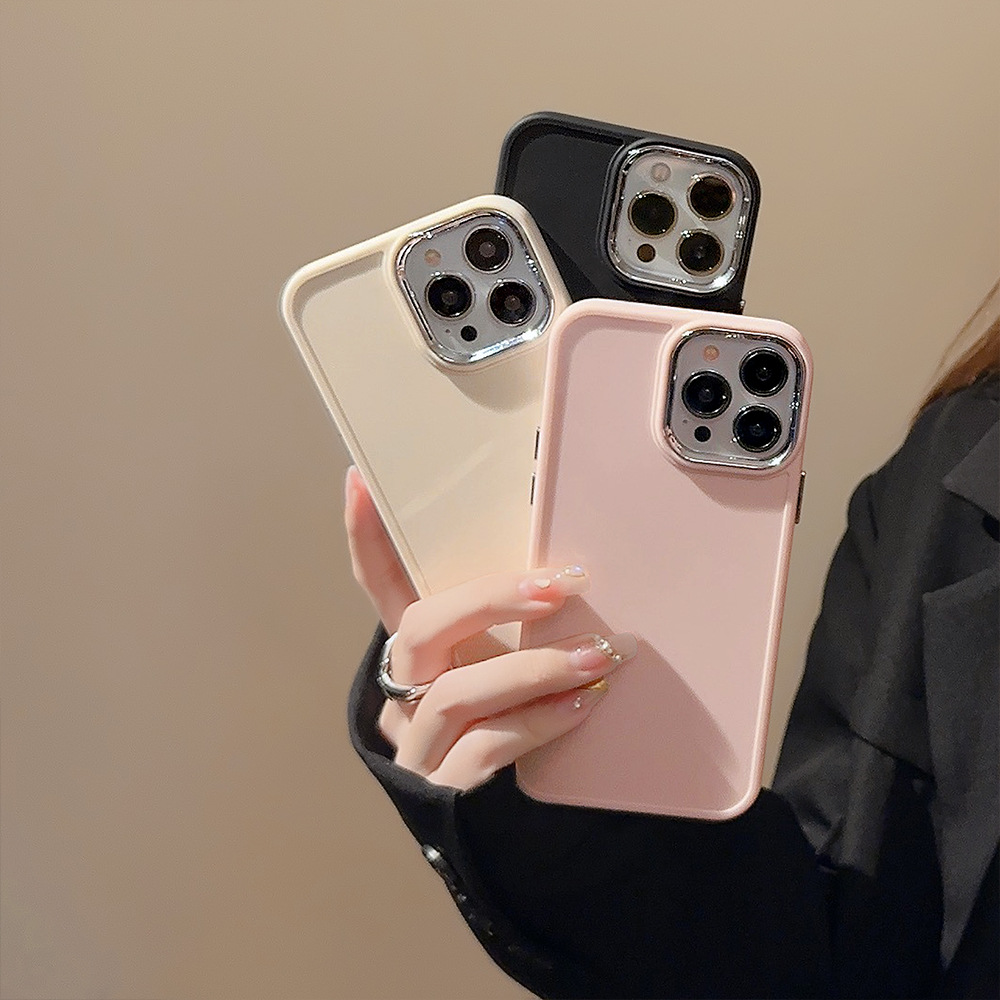 电镀镜头iphone16适用苹果17手机壳软14硅胶13简约纯色15pro max详情8