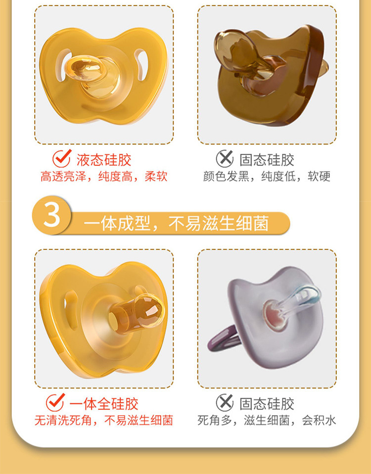 超软仿母乳安睡型防胀气哄娃神器防龅牙新生儿婴儿安抚奶嘴咬咬乐详情9