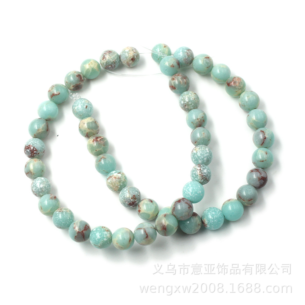 Shoushan Stone Round Beads Diy Jewelry Accessories Bracelet Necklace Semi-Finished Materials Bead Wholesale Color Turquoise Loose Beads Application Scenario