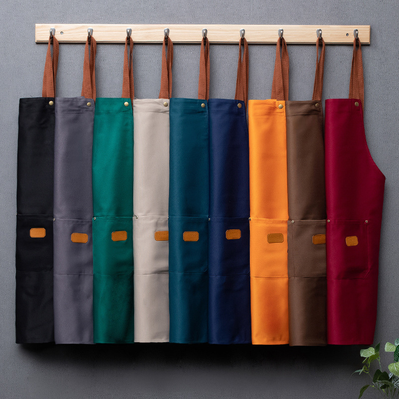 Advertising Waterproof Extended Suspenders Plain Apron Kitchen Home Restaurant Apron Custom Logo Commercial Printing details Picture