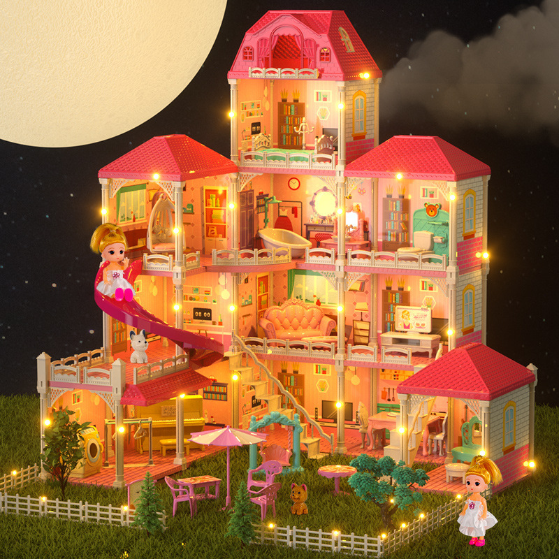 Children assembled princess villa castle doll house doll house simulation of every birthday June 1 gift