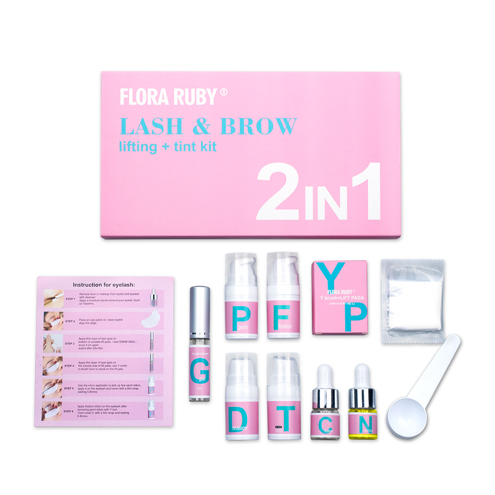 Flora Ruby Eyelash Brow Dye And Perm Beauty Beauty Salon Selling Eyebrow Dye And Perm Eyelash Set Cross-Border Wholesale details Picture