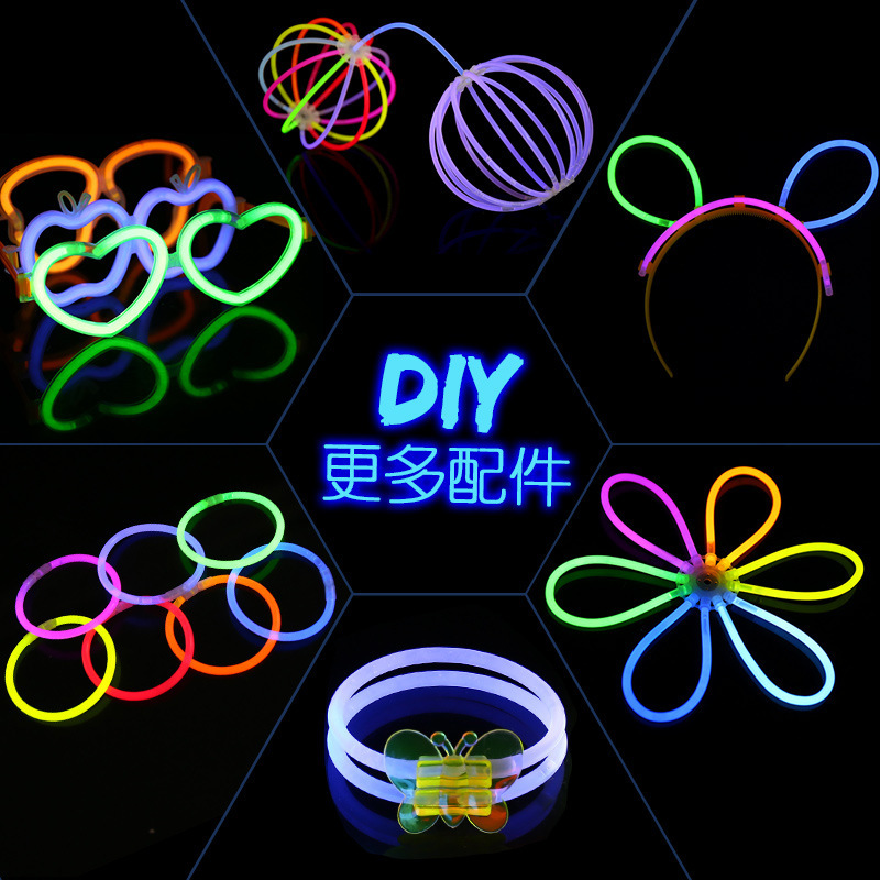 Glow stick accessories, the same style as Douyin's best-selling luminous toys, DIY bracelet, wristband, card distribution set batch Specification image