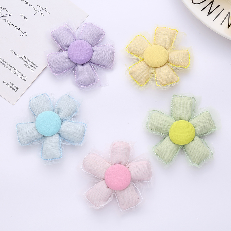 Colorful Five-Petal Flower Accessories Fake Cotton Hair Clip Hair Accessories Headband Accessories Brooch Diy Handmade Decorative Accessories details Picture