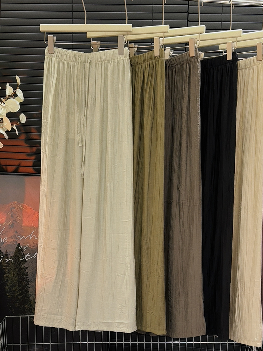Ice Silk Cotton Hemp Wide Leg Pants Women 2024 New Lazy Casual Summer Thin Thin Thin Thin Sense Of Small Man Yamamoto Pants Application Scenario