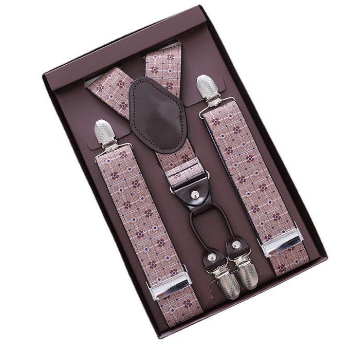 Factory direct sales of men's Y-shaped 4-clip hanging belt and high-elasticity elastic band, one-piece consignment Specification image