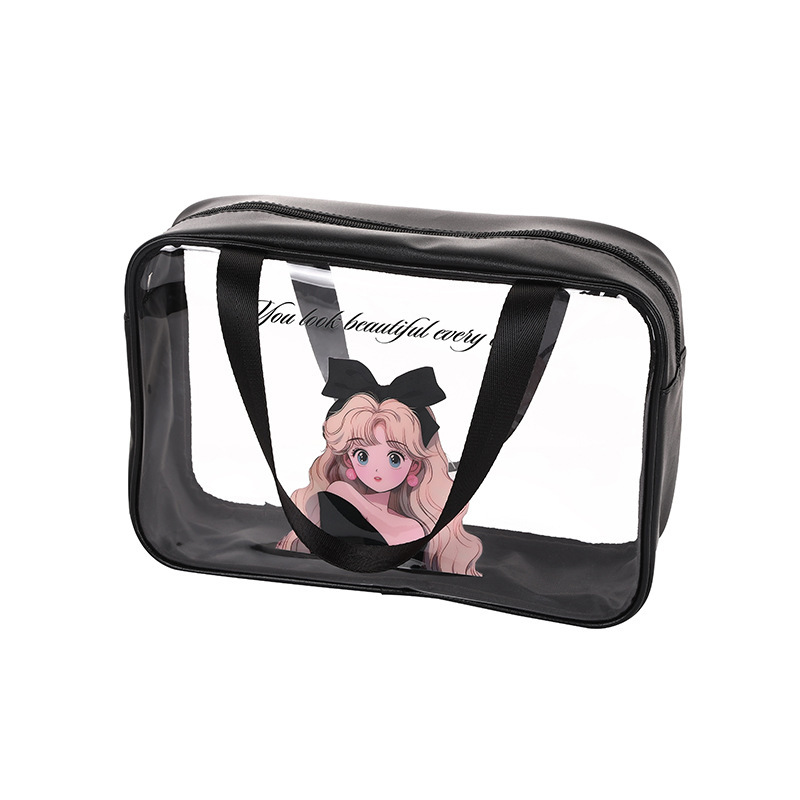 Spot Net Red Wind Cute Cartoon Makeup Bag Large Capacity Dry And Wet Separation Toiletry Bag Travel Portable Storage Bag Application Scenario