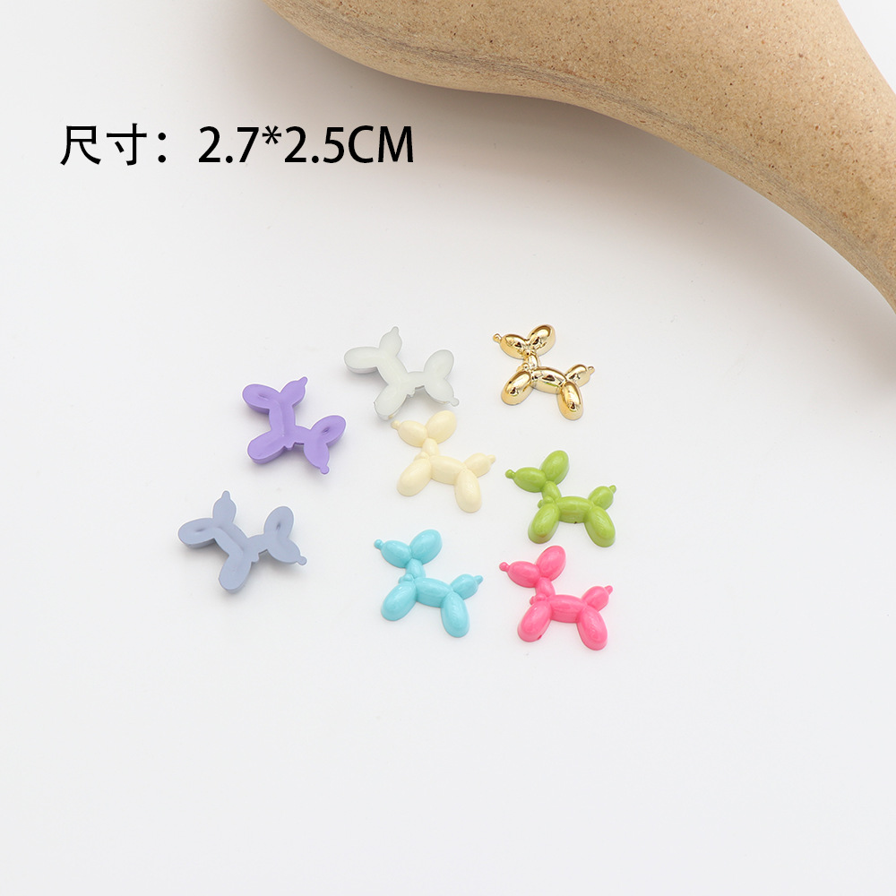 新环保亚克力材 质亮面彩色气球狗平面贴片手机壳发夹饰品配件DIY