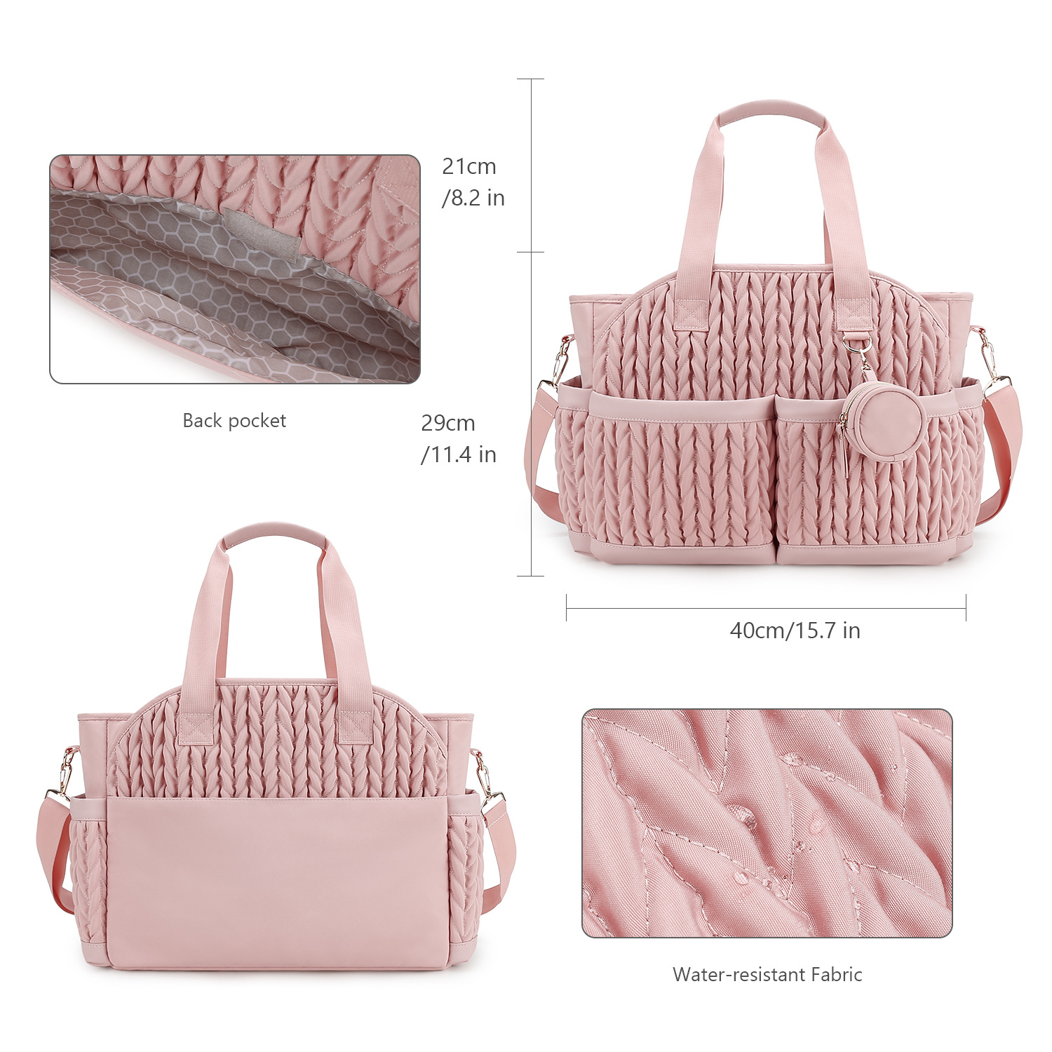 2025 New quilted Mommy Bag, single-shoulder hand-carry storage bag, waterproof fabric, heat preservation, baby and maternity travel diapers Application Scenario