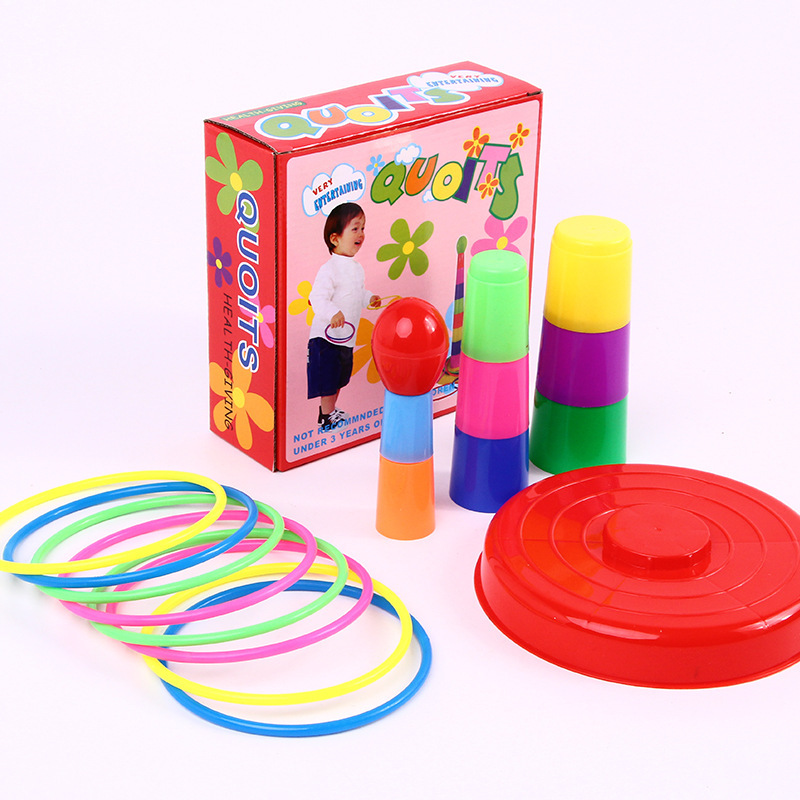 Parent-child interactive throwing ring toss toys, educational tower sets, indoor and outdoor kindergarten competition games, children's toys details Picture