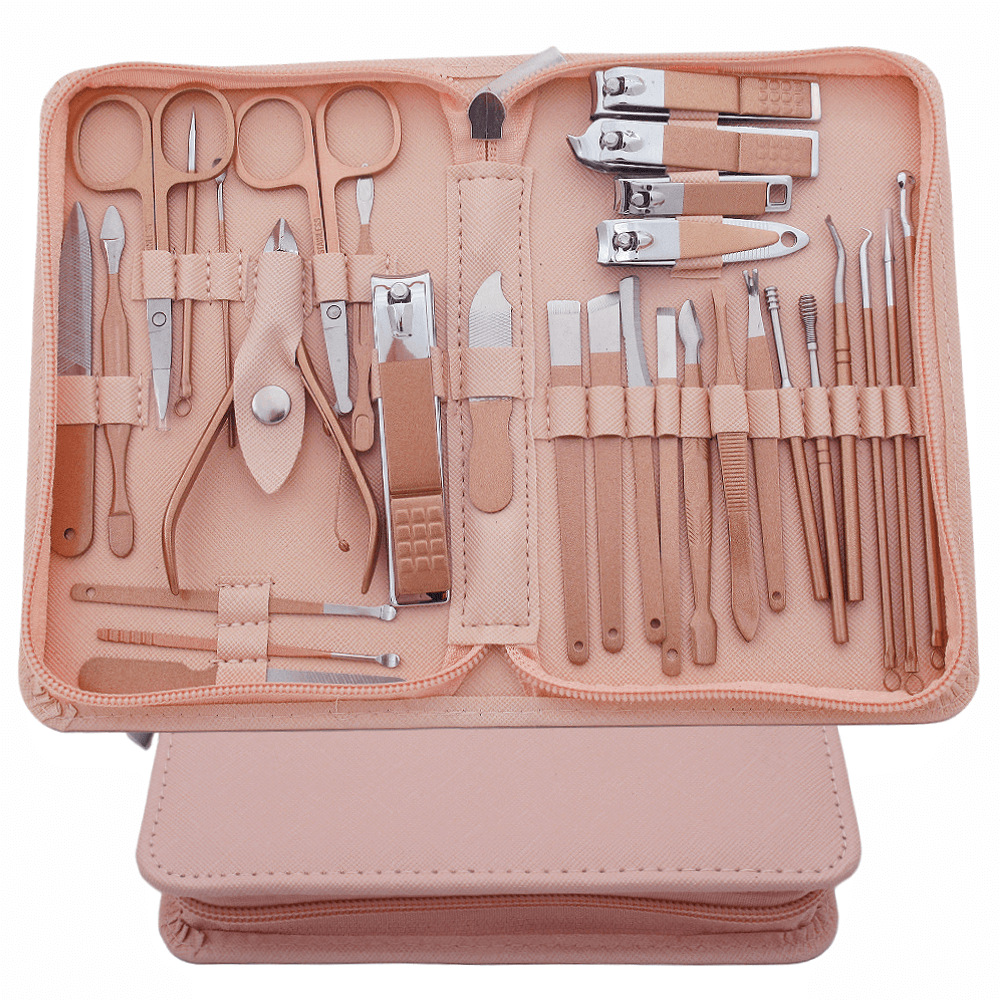 Nail care 30-piece set, nail clippers, nail cutters, nail scissors set, Amazon rose gold pedicure knife tools for nail care
