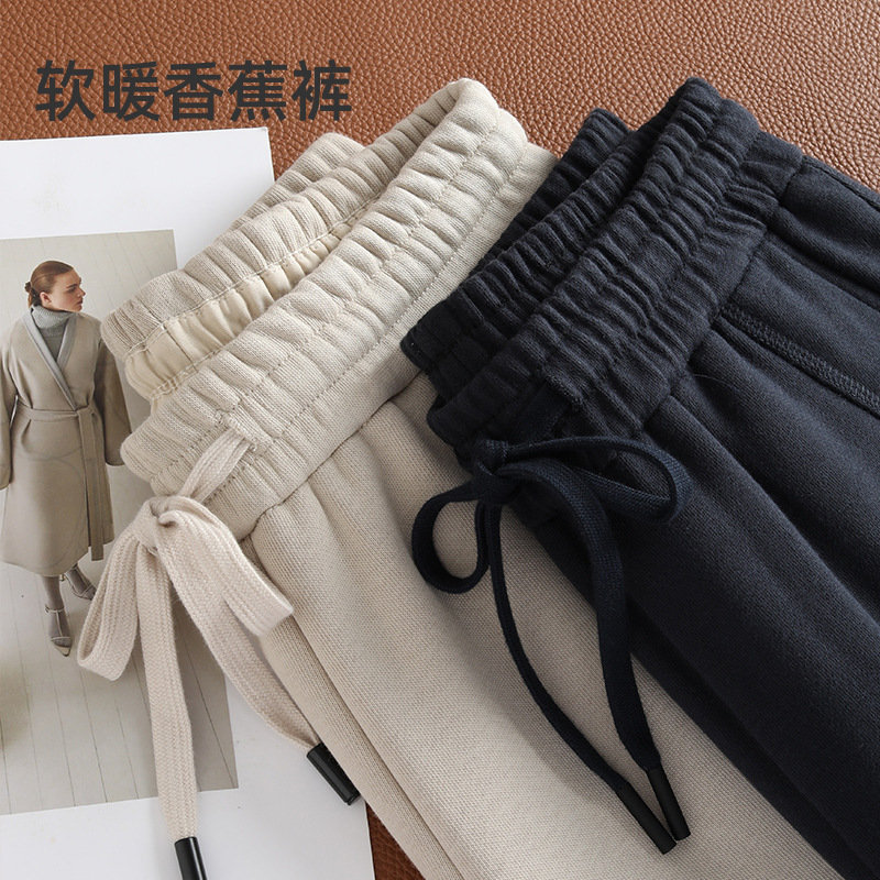 女裤女高腰休闲/卫裤女秋款/卡通睡裤/糯米裤加绒/秋冬产品图