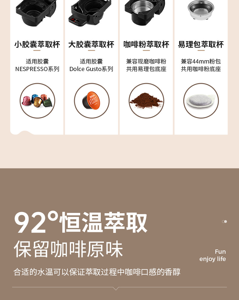 Cross-border capsule coffee machine, fully automatic home small Italian portable all-in-one, fully compatible universal capsule machine in stock pic 9