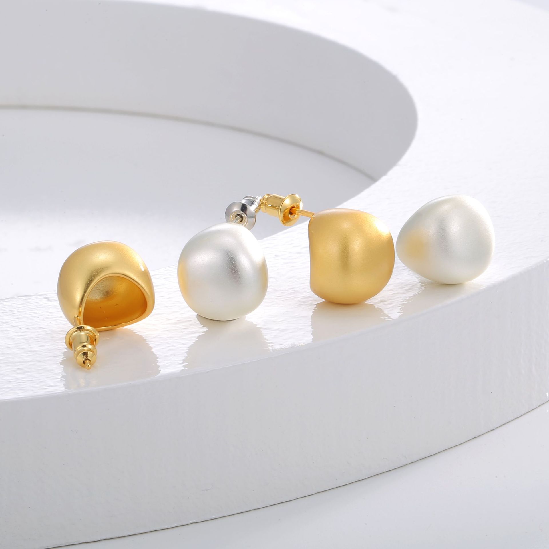 韩国冷淡风拉丝简约耳钉女S925银针通勤百搭耳饰高级感小饰品批发