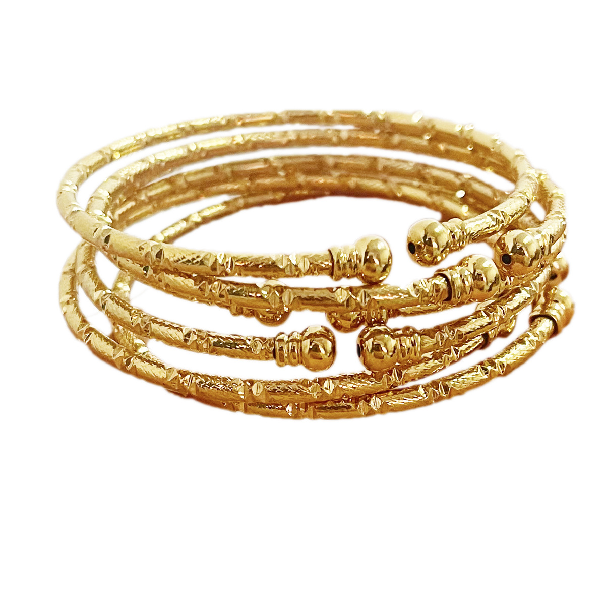 3MM gold-plated bracelet for women, African gold bead bracelet, gift for Ethiopian wedding brides Item Picture